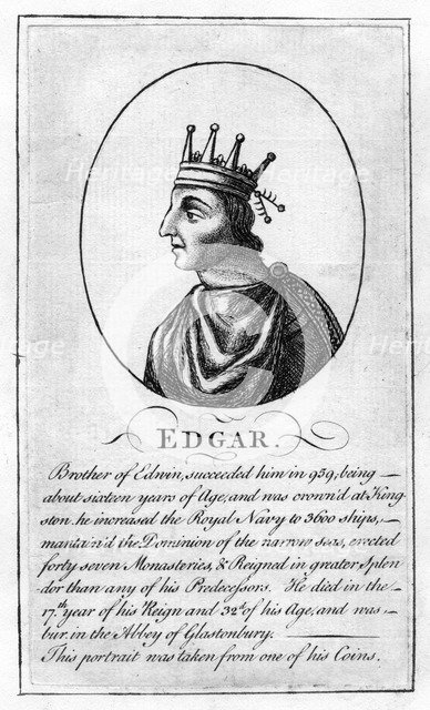 King Edgar of England, (944-975 AD). Artist: Unknown