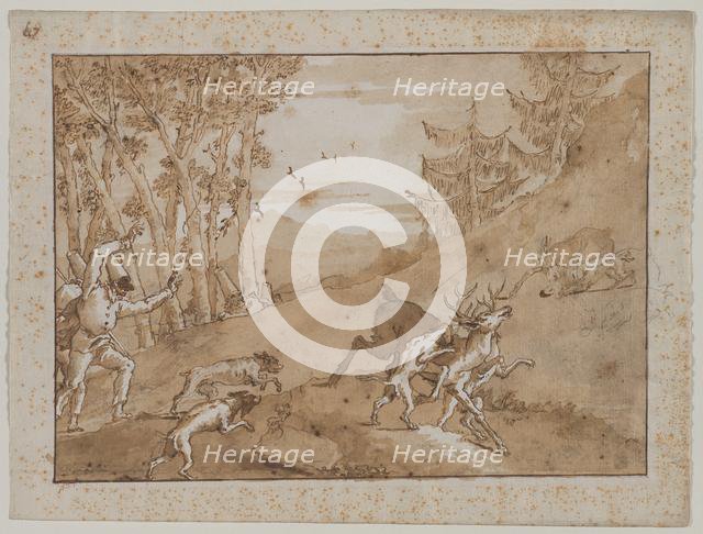 The Stag Hunt, 1790s. Creator: Giovanni Domenico Tiepolo (Italian, 1727-1804).