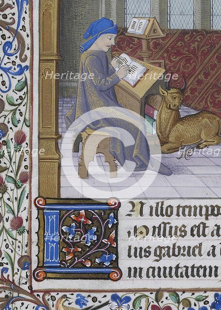 Scribe, from a Book of Hours, c1470.  Creator: Unknown.