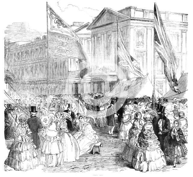 Fancy Bazaar at the Wellington Barracks, St. James's-Park, 1856.  Creator: Unknown.