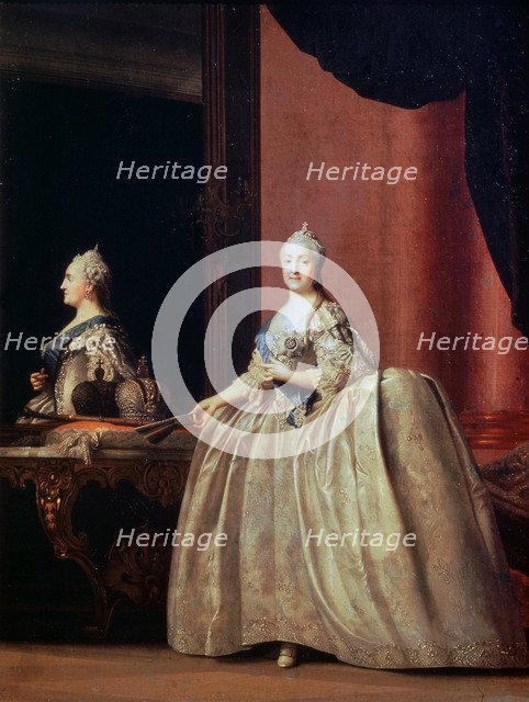 'Empress Catherine II before the Mirror', 1779.  Artist: Vigilius Erichsen