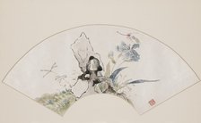 Lily, rock, and dragonfly, 19th century (1801-1900). Artist: Baoru Liu.