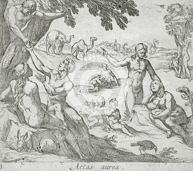 The Age of Gold, published 1606. Creators: Antonio Tempesta, Wilhelm Janson.