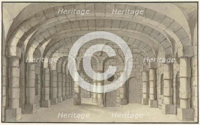 Dungeon - design for a stage set, 1700-1800.  Creator: J.A. Tempelier.
