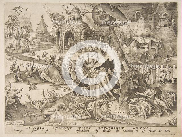 Lust (Luxuria) from The Seven Deadly Sins, 1558. Creator: Philip Galle.
