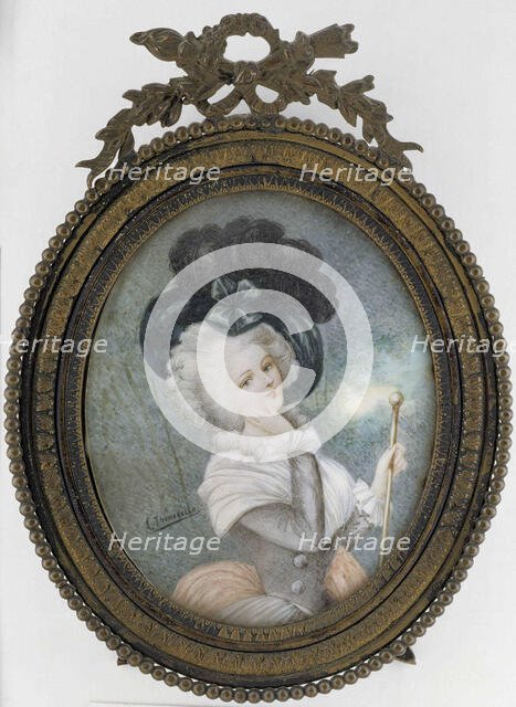 Portrait of a lady, 1800-1899. Creator: A Thumerelle.