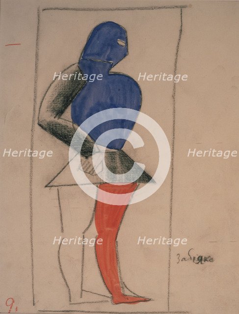Ruffian. Costume design for the opera Victory over the sun by A. Kruchenykh. Artist: Malevich, Kasimir Severinovich (1878-1935)