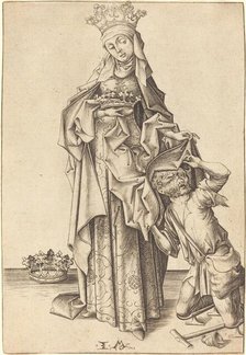 Saint Elizabeth of Thuringia, c. 1475/1480. Creator: Israhel van Meckenem.