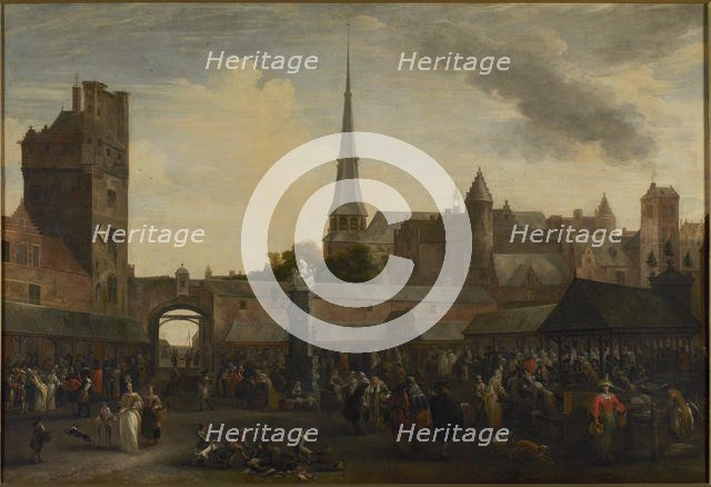 The Vismarkt in Antwerp , 1695. Creator: Minderhout, Hendrik van (1632-1696).