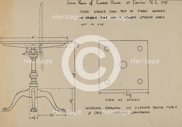 Tripod Table, c. 1936. Creator: Arthur Johnson.