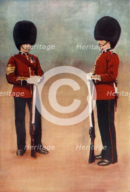 'Colour-Sergeant and Private, the Scots Guards', 1900. Creator: Gregory & Co.