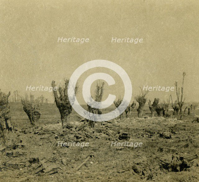 Battlefield, Maurepas, northern France, c1914-c1918. Artist: Unknown.