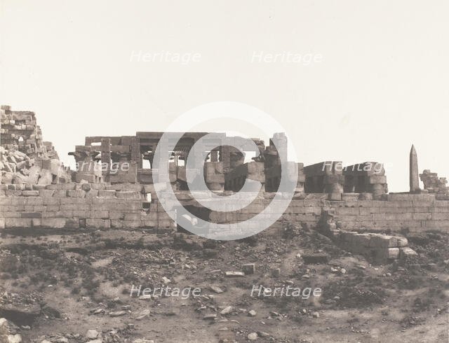 Karnak (Thèbes), Enciente du Palais Vue du Point H, 1851-52, printed 1853-54. Creator: Félix Teynard.