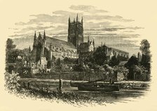 'Worcester Cathedral, from the River', 1898. Creator: Unknown.