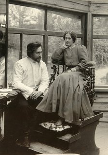 Russian author Leonid Andreyev with his wife, early 20th century.  Artist: Karl Karlovich Bulla