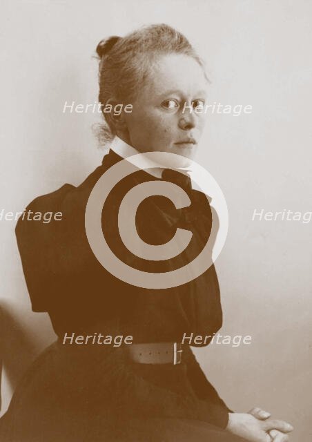 Portrait of the artist Helene Schjerfbeck (1862-1946), Early 1890s. Creator: Anonymous.