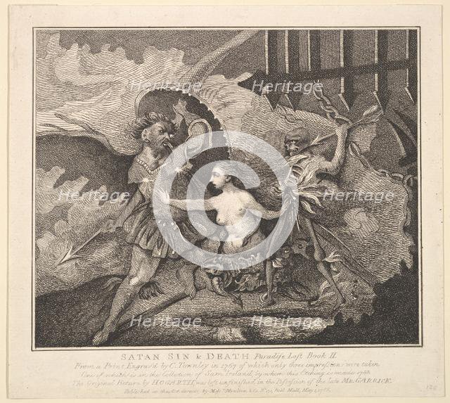 Satan, Sin and Death (Paradise Lost, Book II), May 1, 1788. Creator: Samuel Ireland.