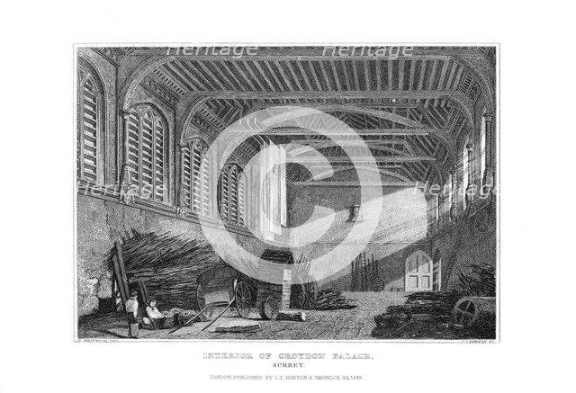 Interior of Croydon Palace, Surrey, 1829.Artist: James Lambert
