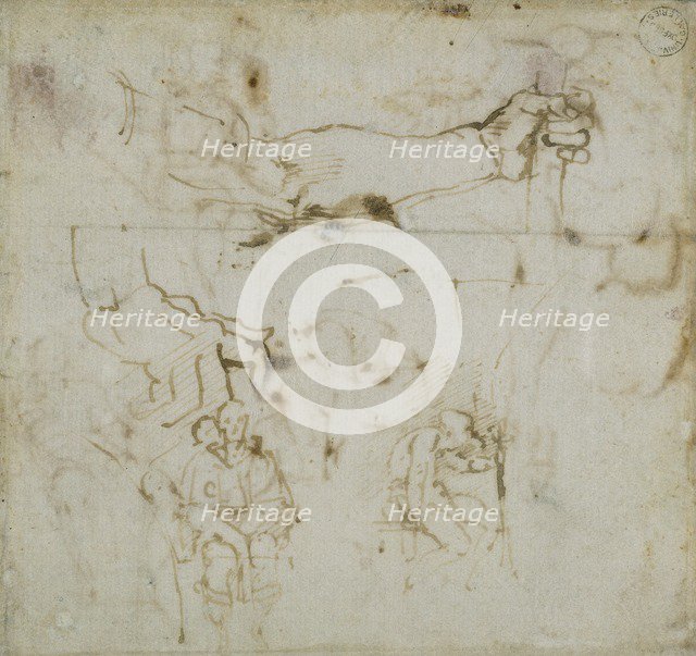 Page from a Sketch Book, c1490-1560. Artist: Michelangelo Buonarroti.