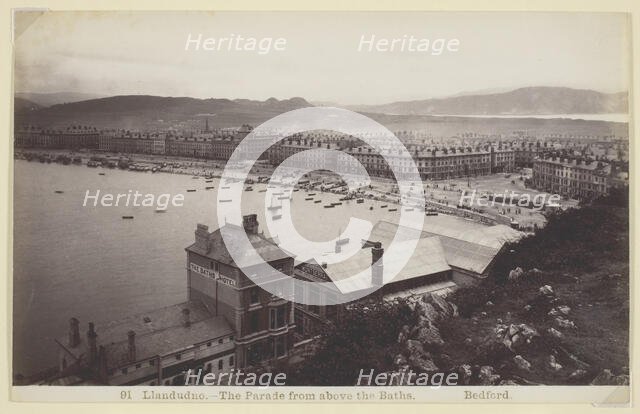 Llandudno - The Parade from above the Baths, 1860/94. Creator: Francis Bedford.