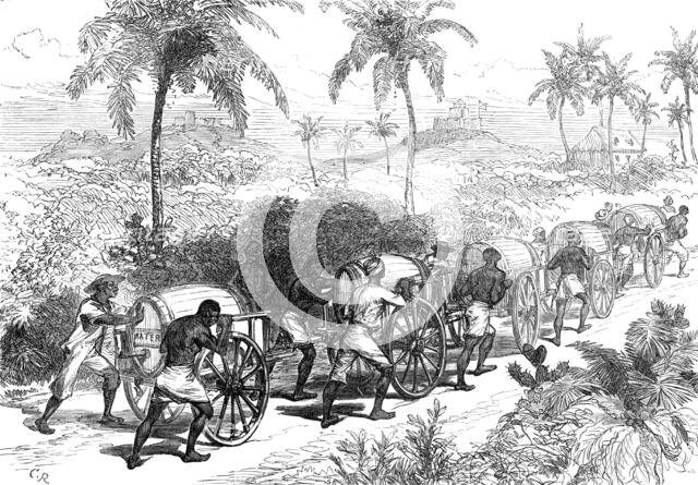 The Ashantee War: the water supply of Cape Coast Castle - from a sketch by our special artist, 1874. Creators: C. R., Melton Prior.