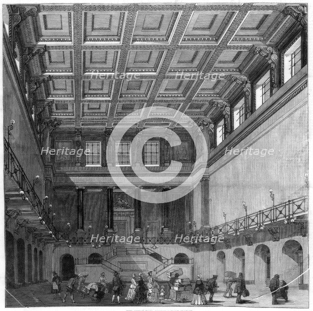The Great Hall, Euston Square satation, 1849. Artist: Unknown