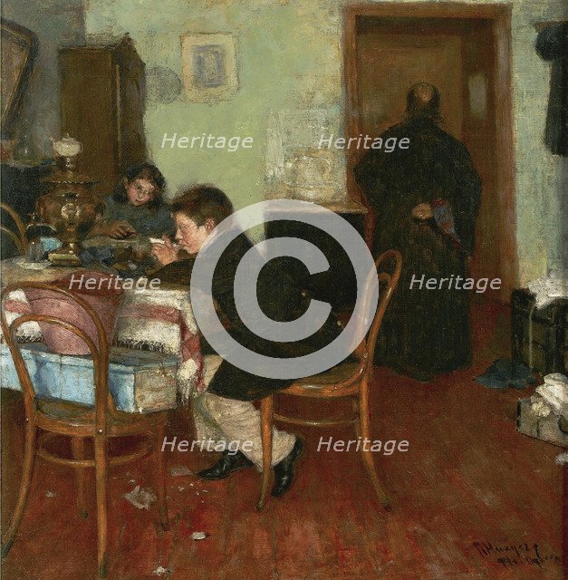The Children's Tea Time, 1894. Artist: Nilus, Pyotr Alexandrovich (1869-1940)