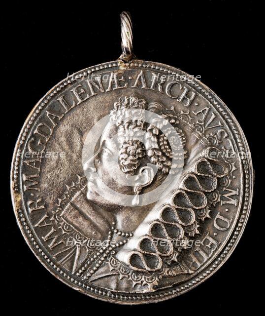 Maria Maddalena of Austria, 1589-1631, Wife of Grand Duke Cosimo II de' Medici 1608 [reverse], 1618. Creator: Gasparo Mola.