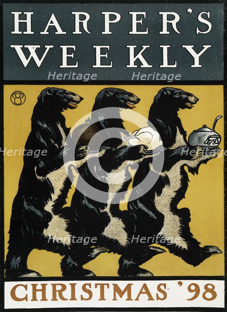 Harper's Weekly, Christmas '98, 44 Page, Price 25 cents, c1898. Creator: Edward Penfield.