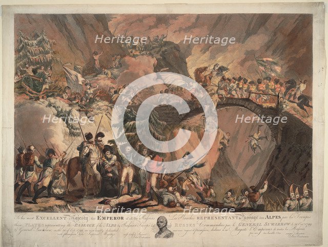 Army of Alexander Suvorov Crossing the Alps in 1799, 1805. Artist: Porter, Robert Carr (1777-1842)