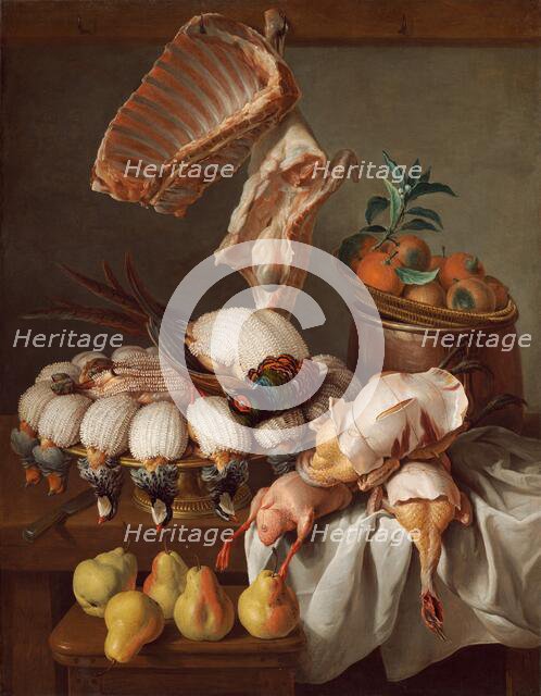 Still Life with Dressed Game, Meat, and Fruit, 1734. Creator: Alexandre François Desportes.