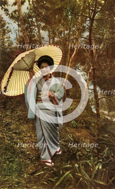 'A Shower in the Woods', 1910. Creator: Herbert Ponting.