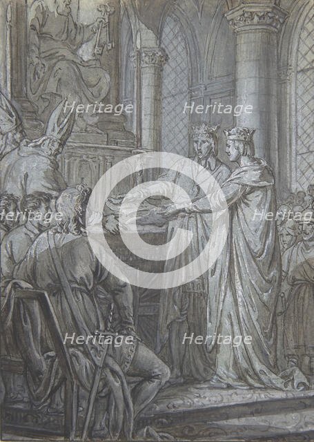 Louis III et Carloman donnent aux eveques du Royaume l'assurance de leur Fidelite en 882, ca. 1791. Creator: Nicolas Lejeune.