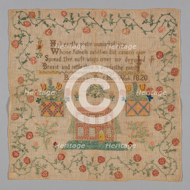 Sampler (Needlework), United States, 1820. Creator: Rebecca Ann Dod.