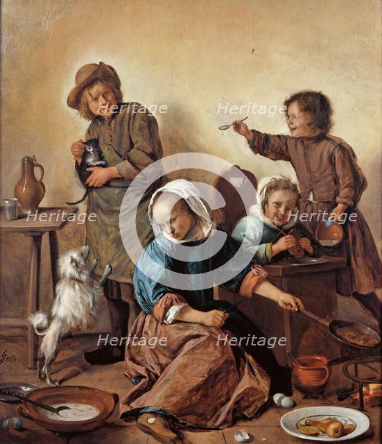 The Children's Meal, ca 1665. Creator: Steen, Jan Havicksz (1626-1679).