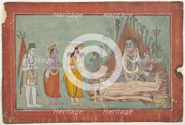 Shiva, Vishnu, and Brahma Adoring Kali (image 1 of 7), c1740. Creator: Unknown.