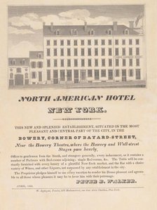 North American Hotel, New York, April 1832. Creator: Unknown.
