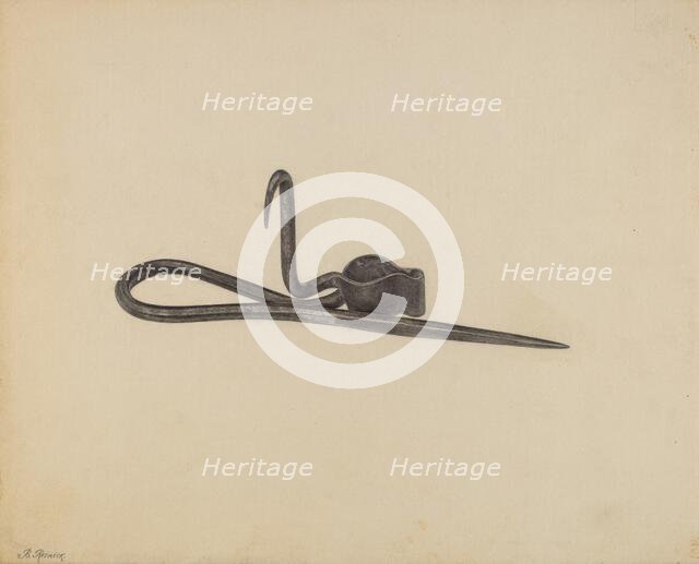 Miner's Candle Holder, c. 1938. Creator: Benjamin Resnick.