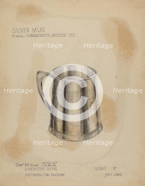 Silver Mug, 1935/1942. Creator: John Garay.