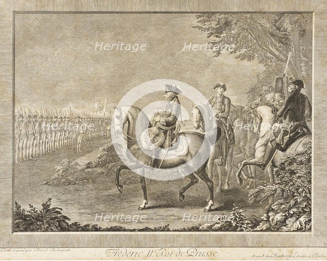King Frederick II on Watch Parade, 1777. Creator: Daniel Nikolaus Chodowiecki.