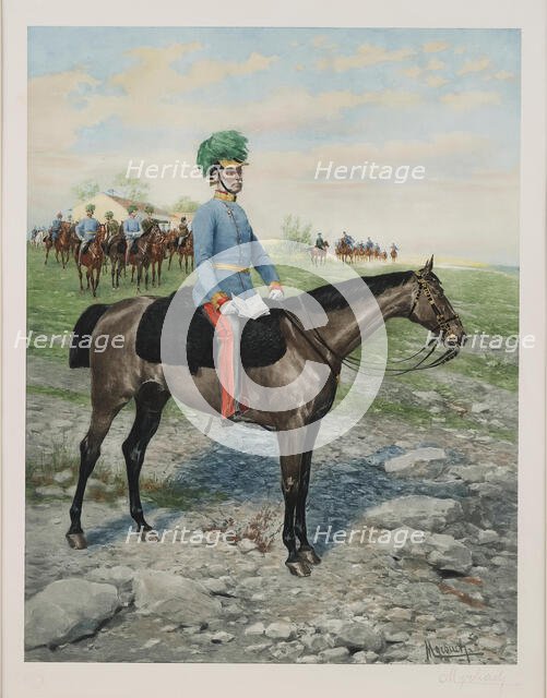 Archduke Albrecht of Austria (1817-1895) on the maneuver field, c.1900. Creator: Myrbach-Rheinfeld, Felician von (1853-1940).