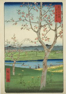 The Outskirts of Koshigaya in Musashi Province (Musashi Koshigaya zai), from the series...,1858. Creator: Ando Hiroshige.