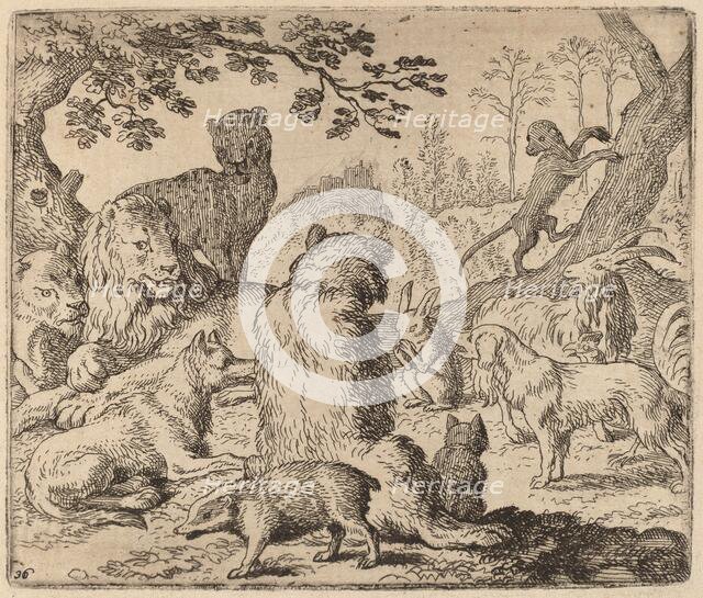 The Lion Orders a Mass Assault on Reynard, probably c. 1645/1656. Creator: Allart van Everdingen.