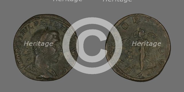 Sestertius (Coin) Portraying Philip the Arab, 244-247. Creator: Unknown.