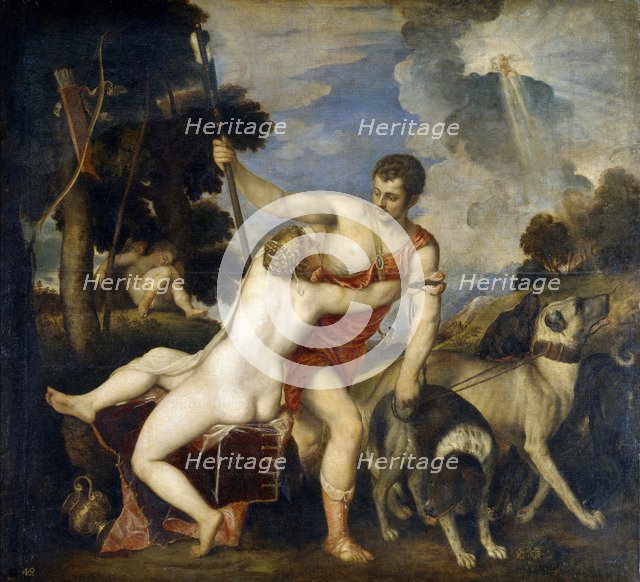 Venus and Adonis. Artist: Titian (1488-1576)