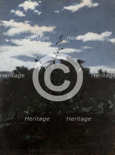 Landscape with a Brushwood Fence, c1880. Creator: Witold Pruszkowski.