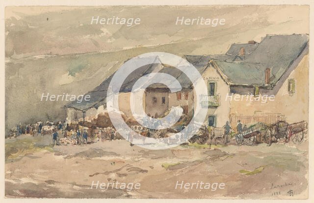 Village scene in Laroche, 1888. Creator: Carel Nicolaas Storm.