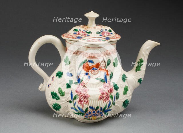Teapot, Staffordshire, c. 1750. Creator: Staffordshire Potteries.