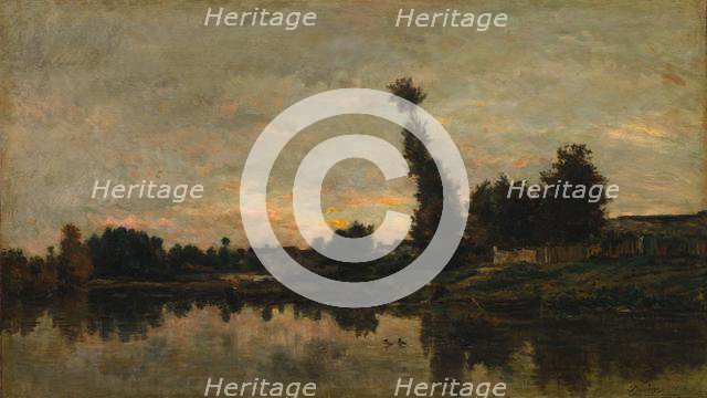 Sunset on the River Oise, 1866. Creator: Charles François Daubigny (French, 1817-1878).