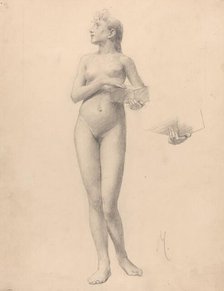 Standing Nude Woman Holding a Box, 1896. Creator: Karel Vitezslav Masek.